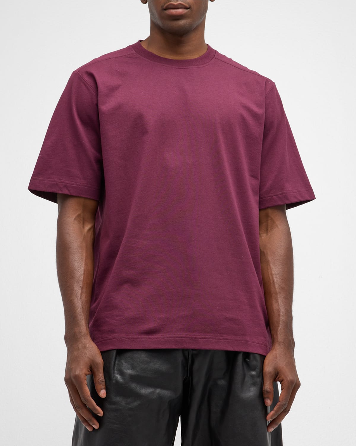 Shop Burberry Men's T-shirt With Ekd Embroidery In Rich Plum
