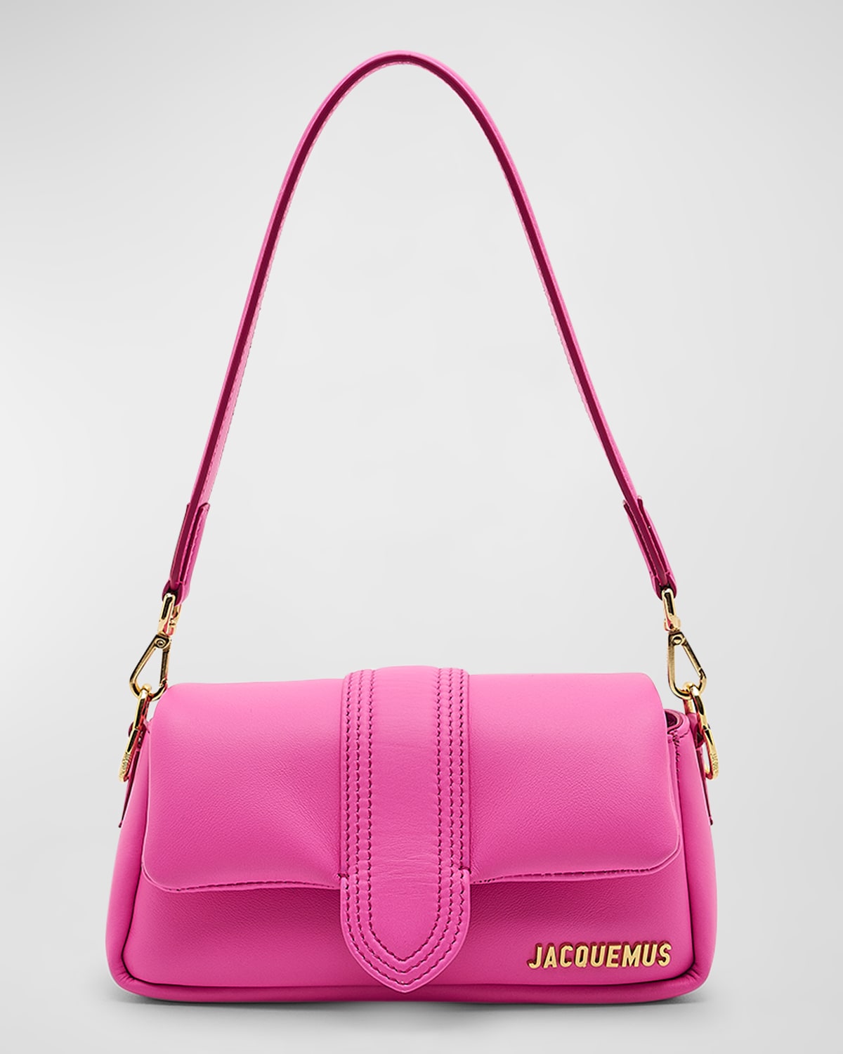 Jacquemus Le Petit Bambimou Leather Shoulder Bag In Neon Pink