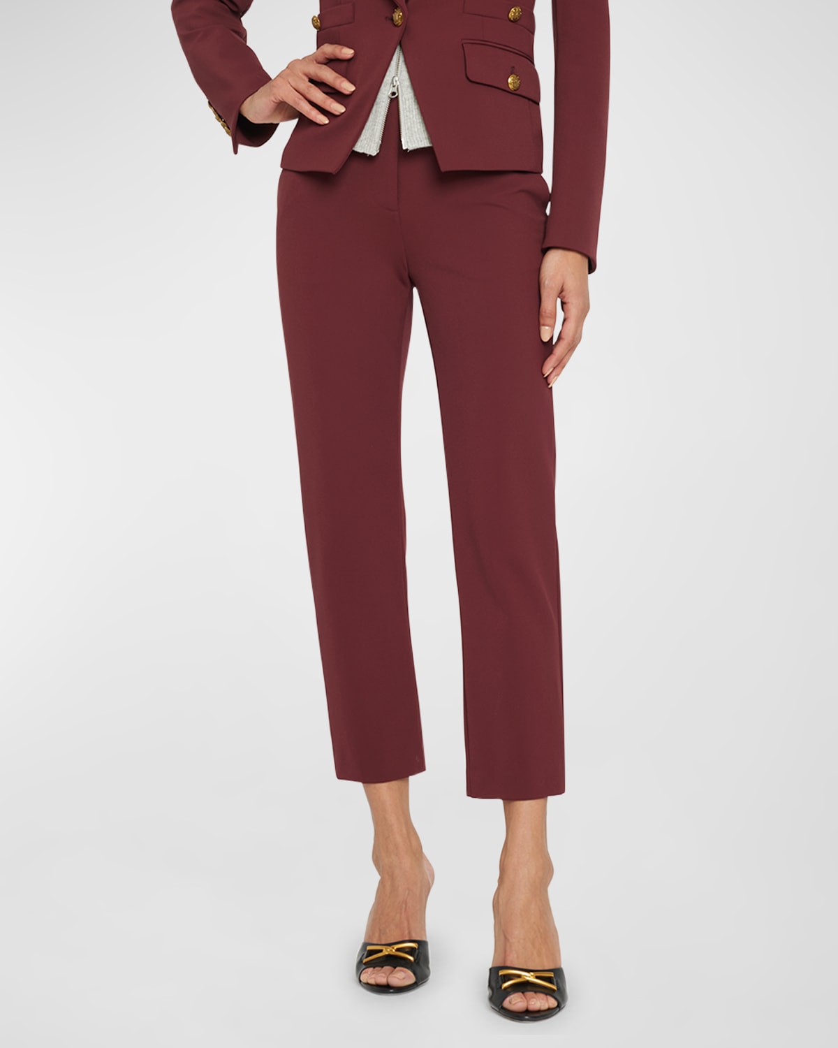 Veronica Beard Renzo Crop Pants in Dark Oxblood | Smart Closet display picture 1
