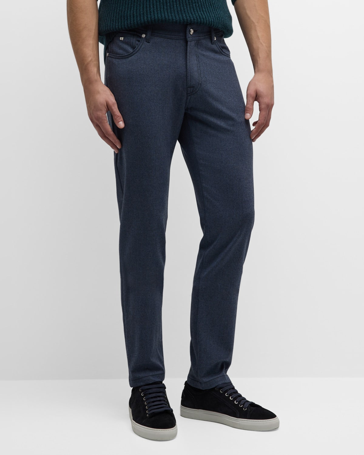 Marco Pescarolo Men's Magnifico Luxe Worsted Flannel Trousers In Denim