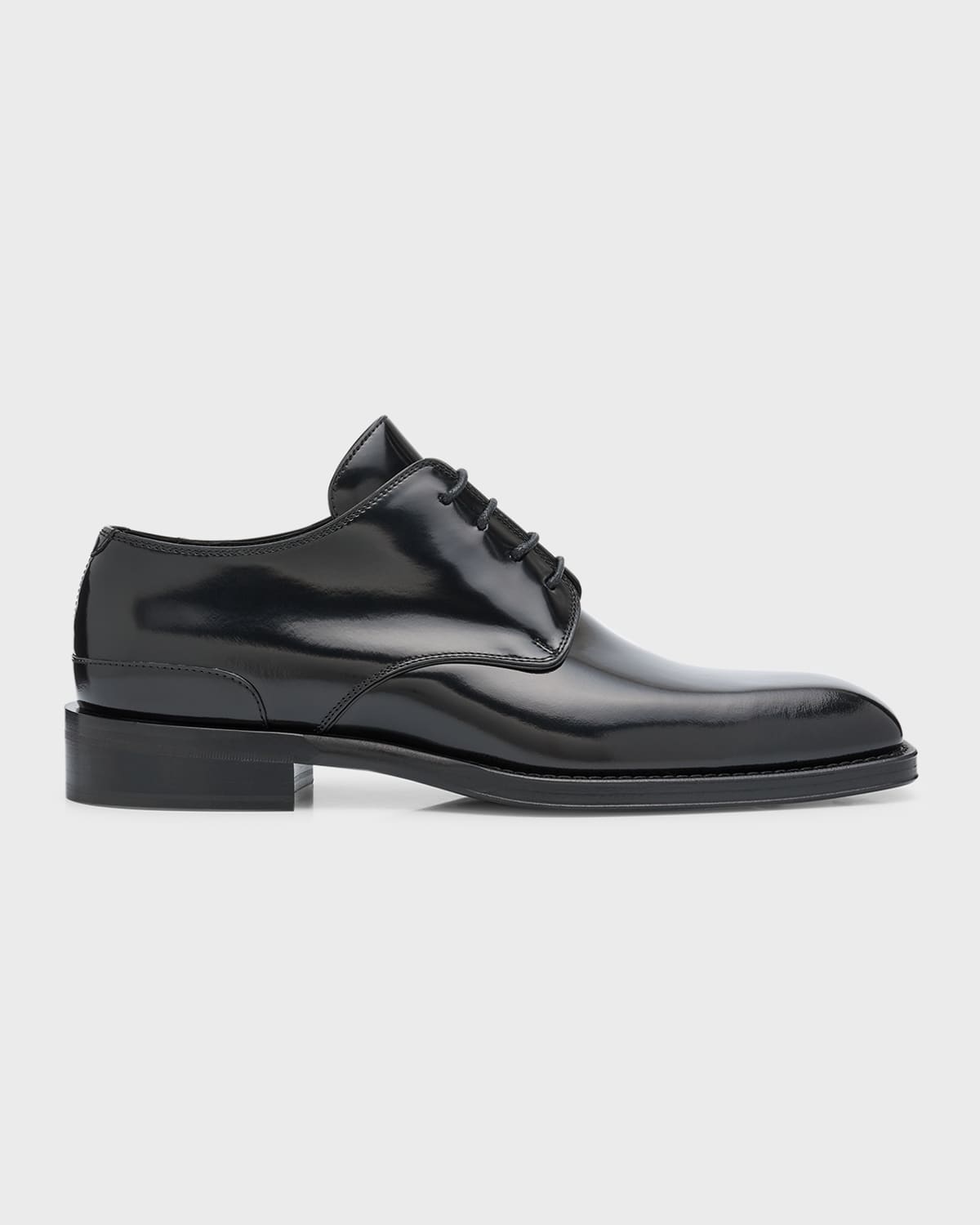 Shop Burberry Men's Bloomsbury Leather Derby Shoes In Black