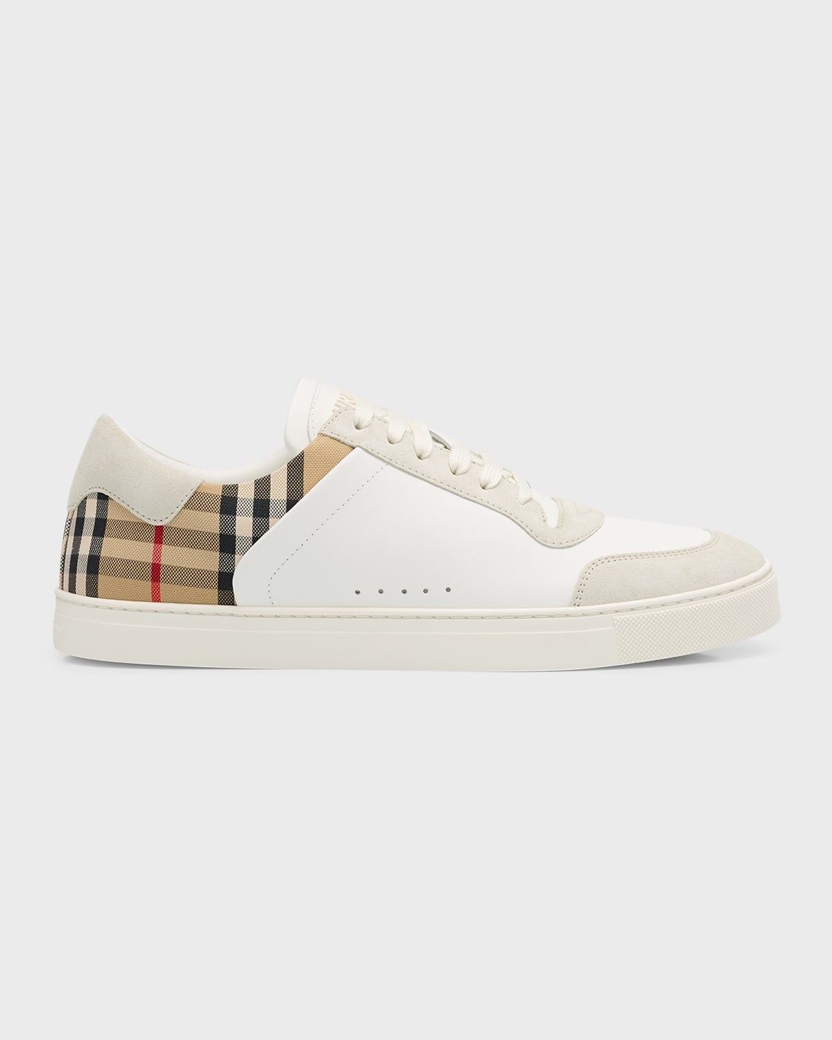 Men's Leather-Suede Check Sneakers