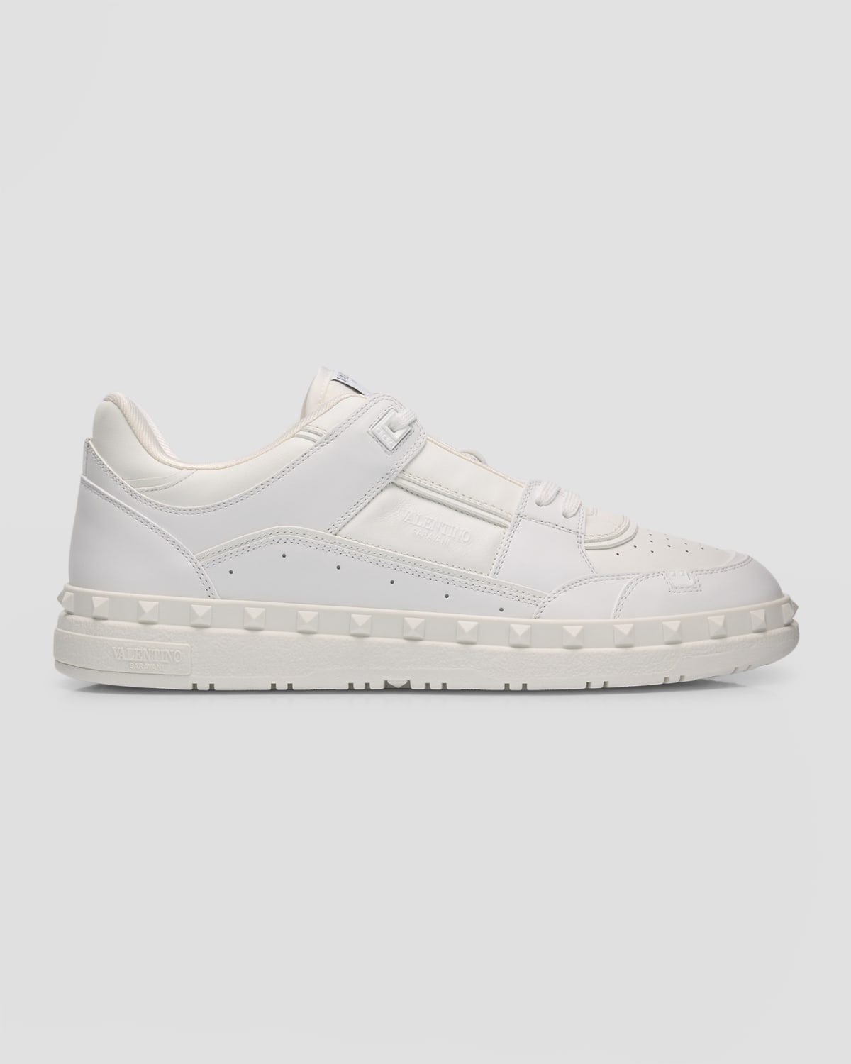 Valentino Leather Freedots Sneakers Studded Detailing In Red
