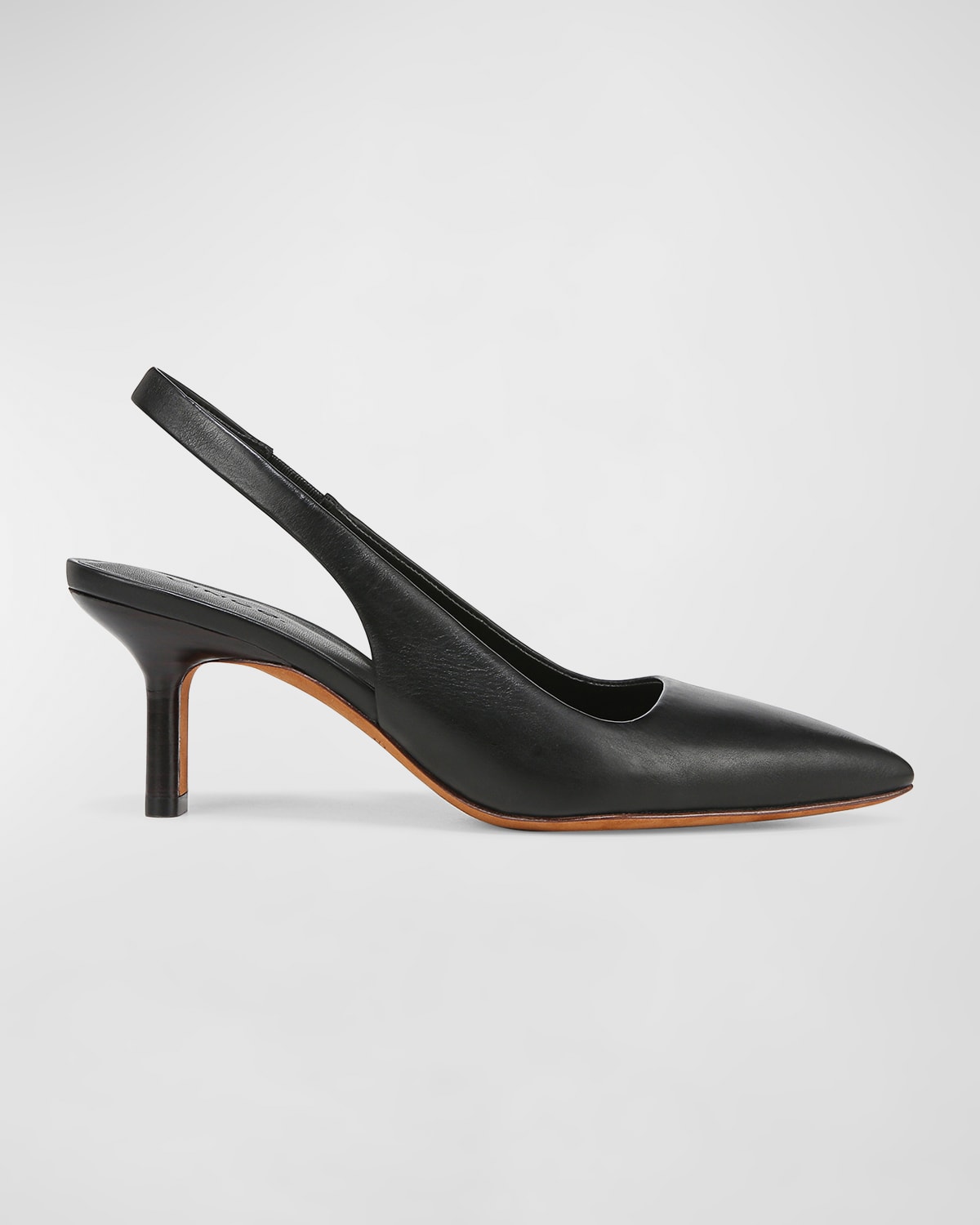 Vince Devi Smooth Leather Slingback Pumps In Black