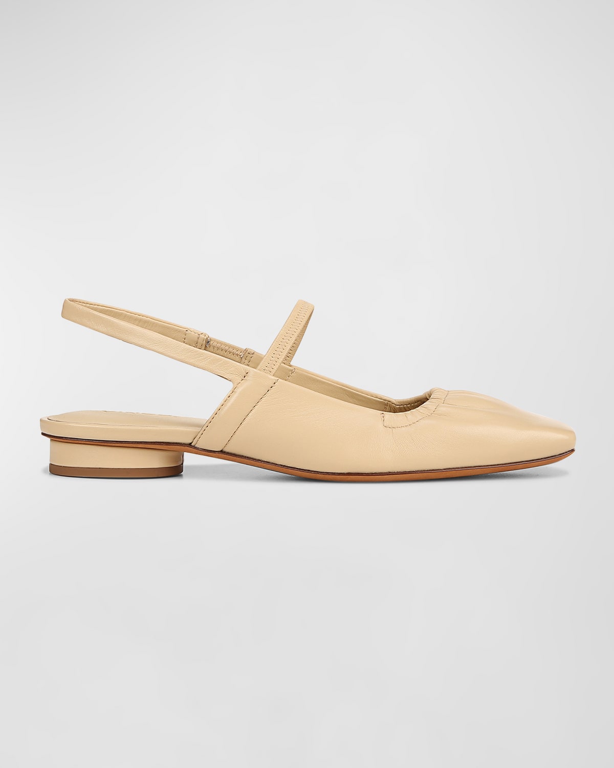 Vince Venice Leather Slingback Ballerina Flats In Macadamia