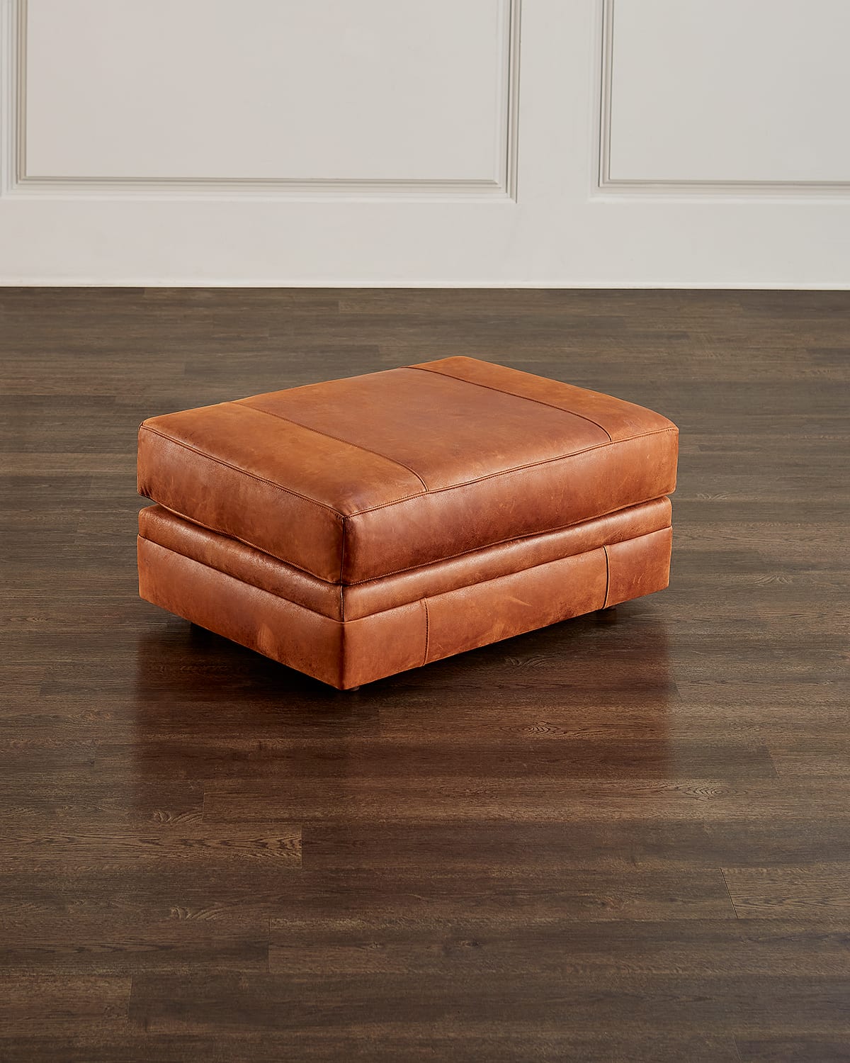 Crew Leather Ottoman