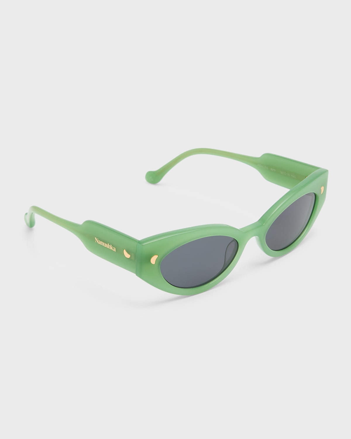 Nanushka Crista Acetate Cat-eye Sunglasses In Green