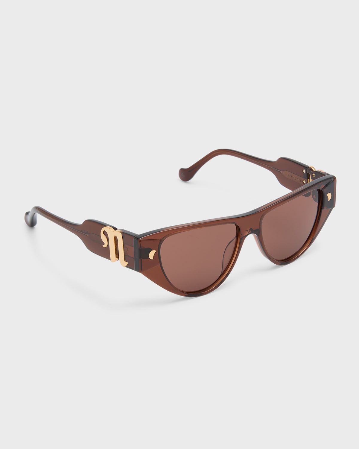 Nanushka Emme Acetate Cat-eye Sunglasses In Brown