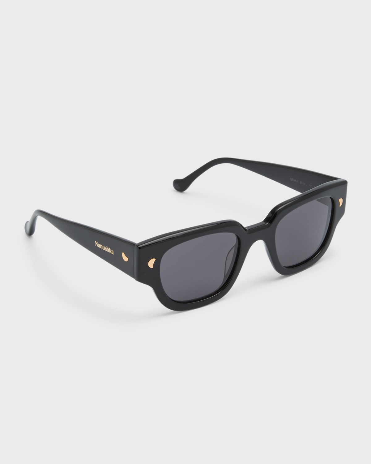 Shop Nanushka Samui Acetate Square Sunglasses In Black