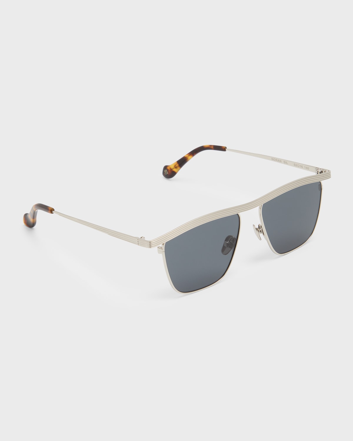 Nanushka Noran Grey Stainless Steel & Plastic Aviator Sunglasses In Gray