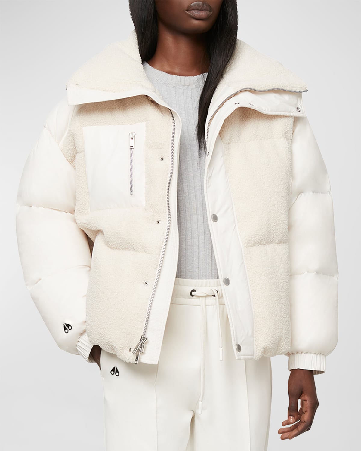 Moose Knuckles Women's Sherpa Elmira Puffer Jacket In Ivoryplaster
