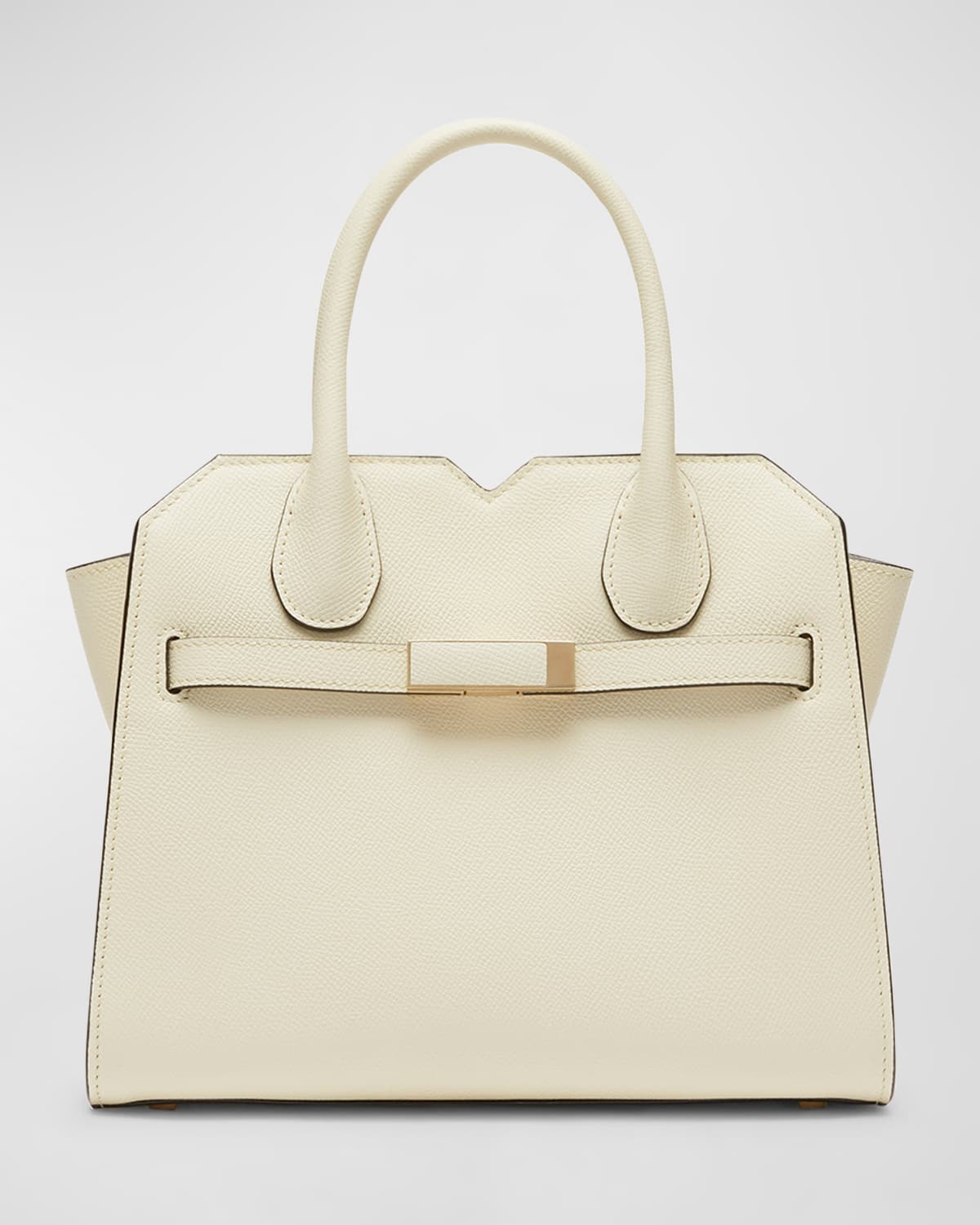 Valextra Milano Mini Leather Tote Bag In Ww Pergamena