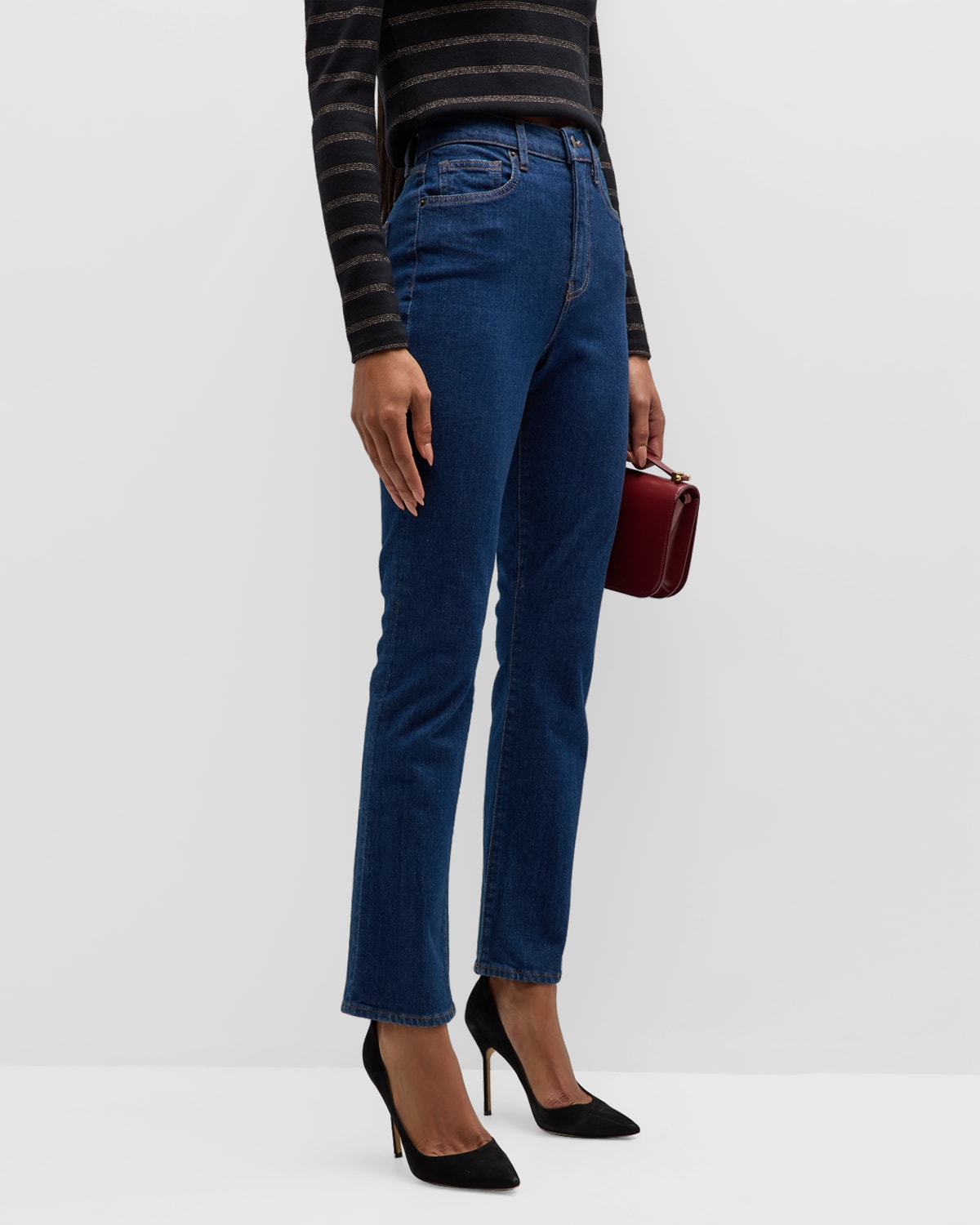 Shop Veronica Beard Jeans Alenah Slim Straight Jeans In Rodeo Clea