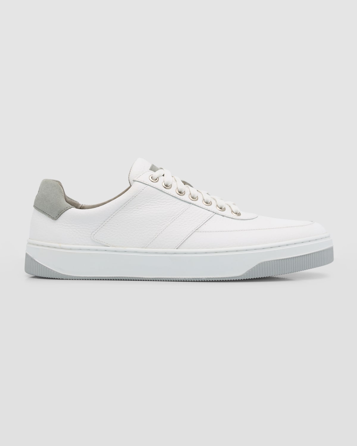 Peter Millar Men's Vantage Pebble Grain Leather Low-top Sneakers In White