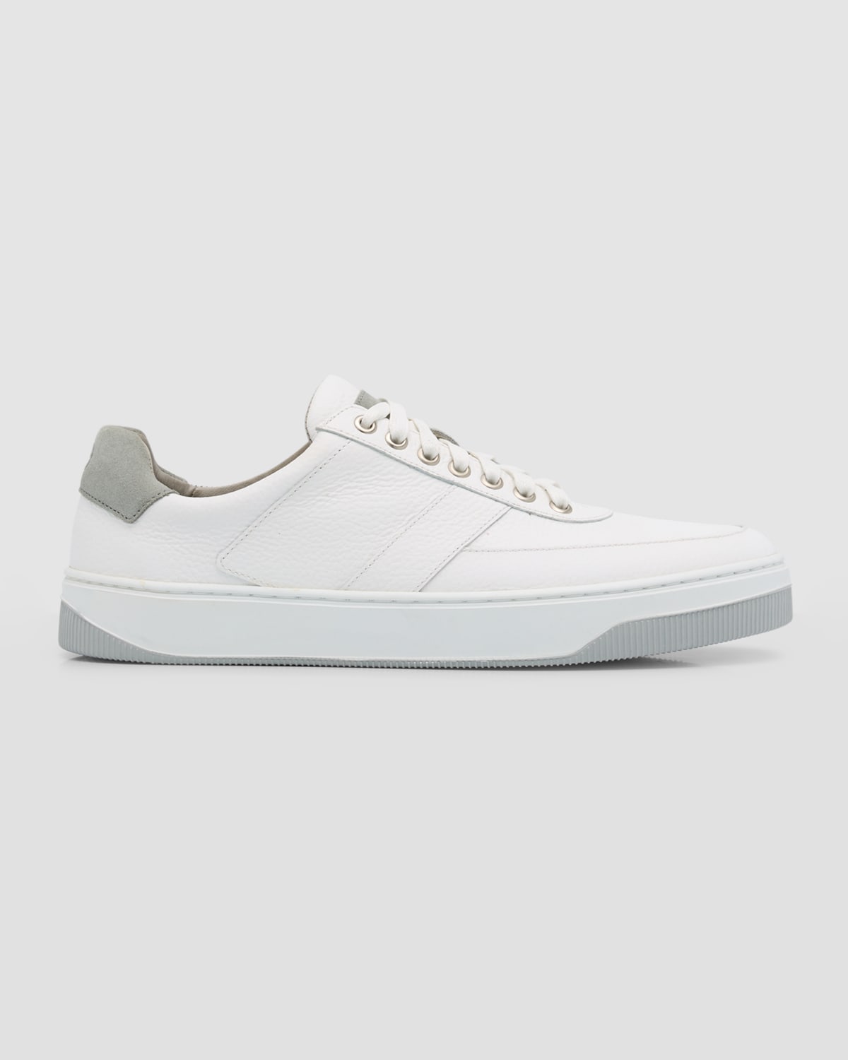 Peter Millar Men's Vantage Pebble Grain Leather Low-top Trainers In White