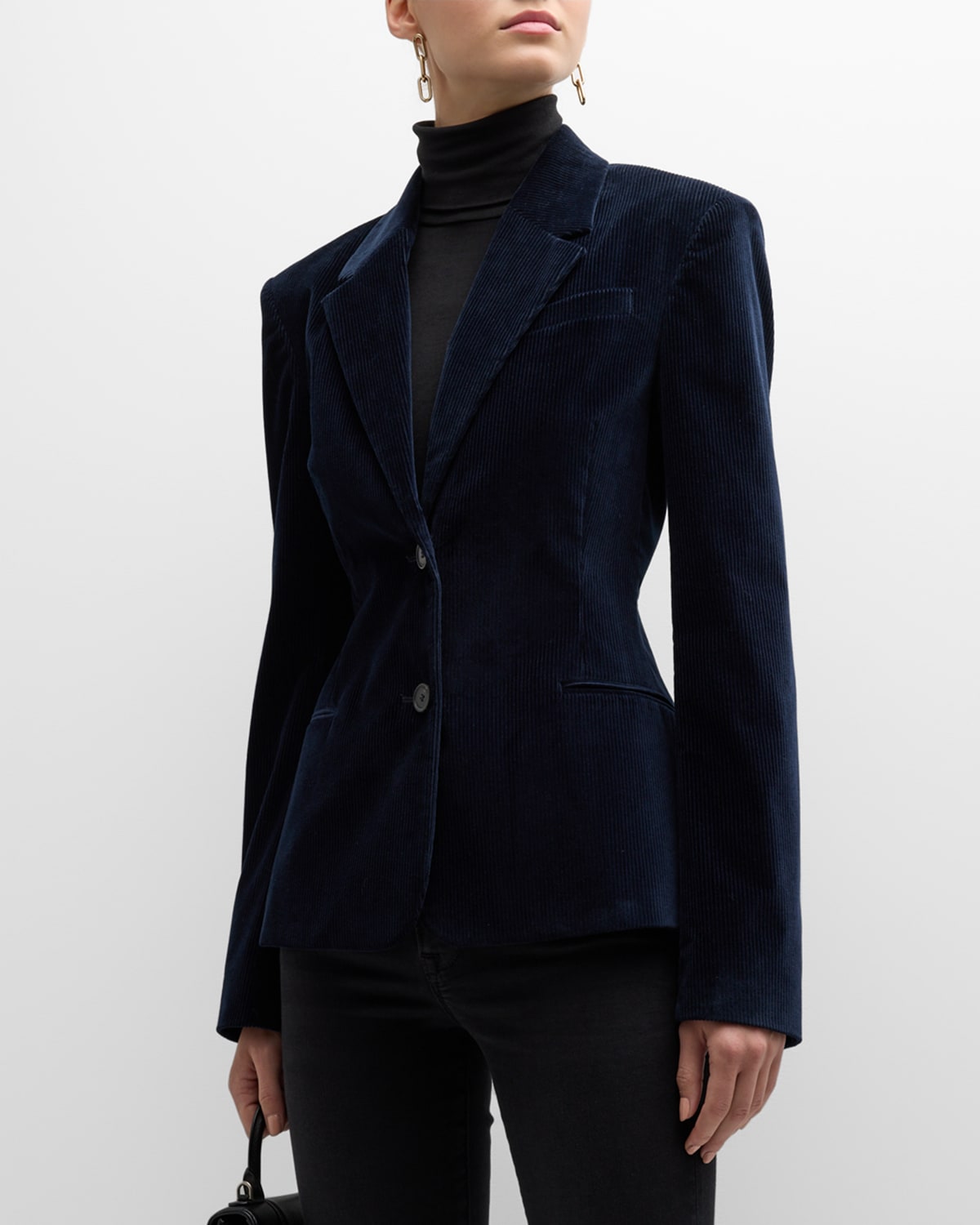 Frame Stretch Cotton Corduroy Blazer In Navy