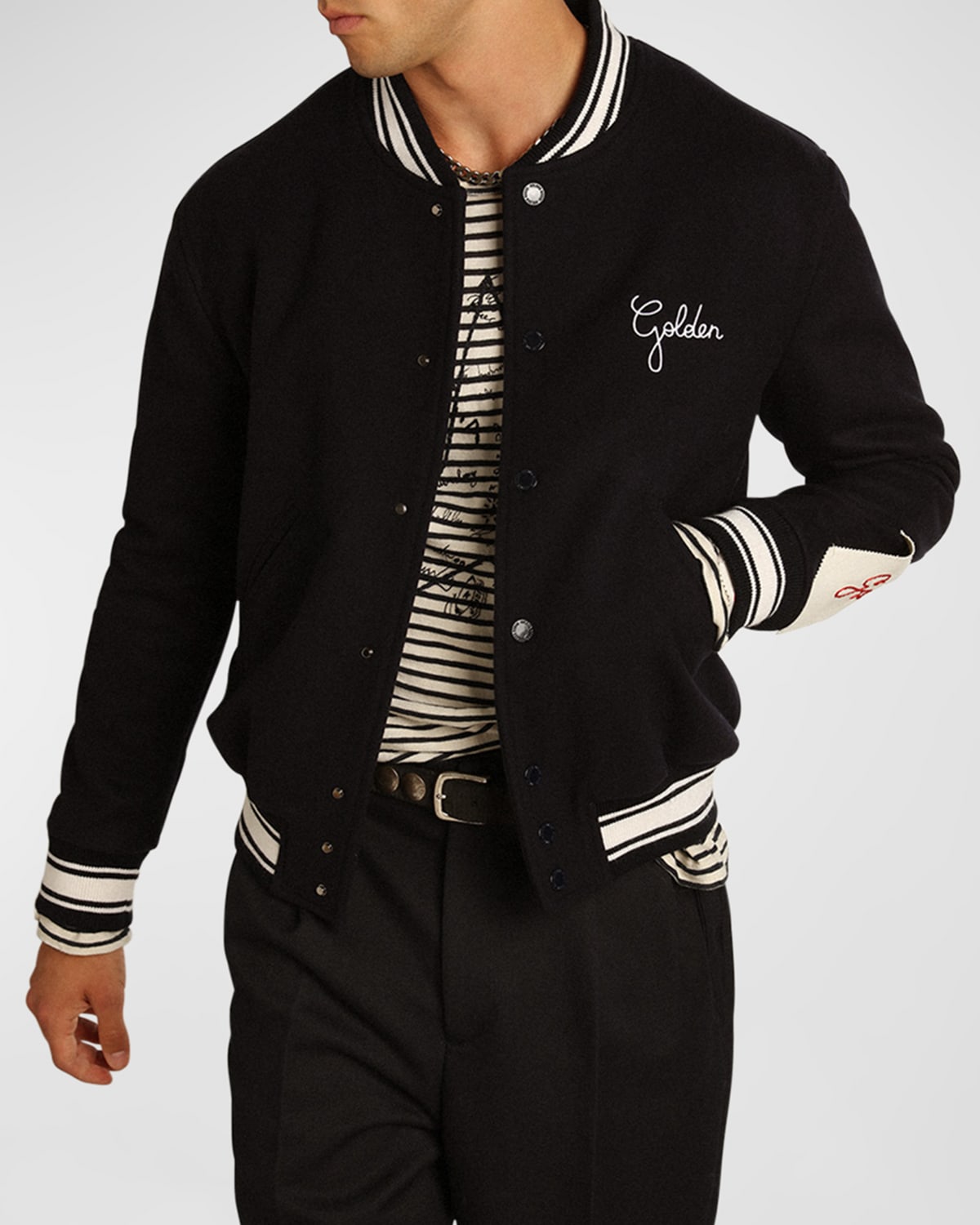 Men's Embroidered Compact Bomber Jacket