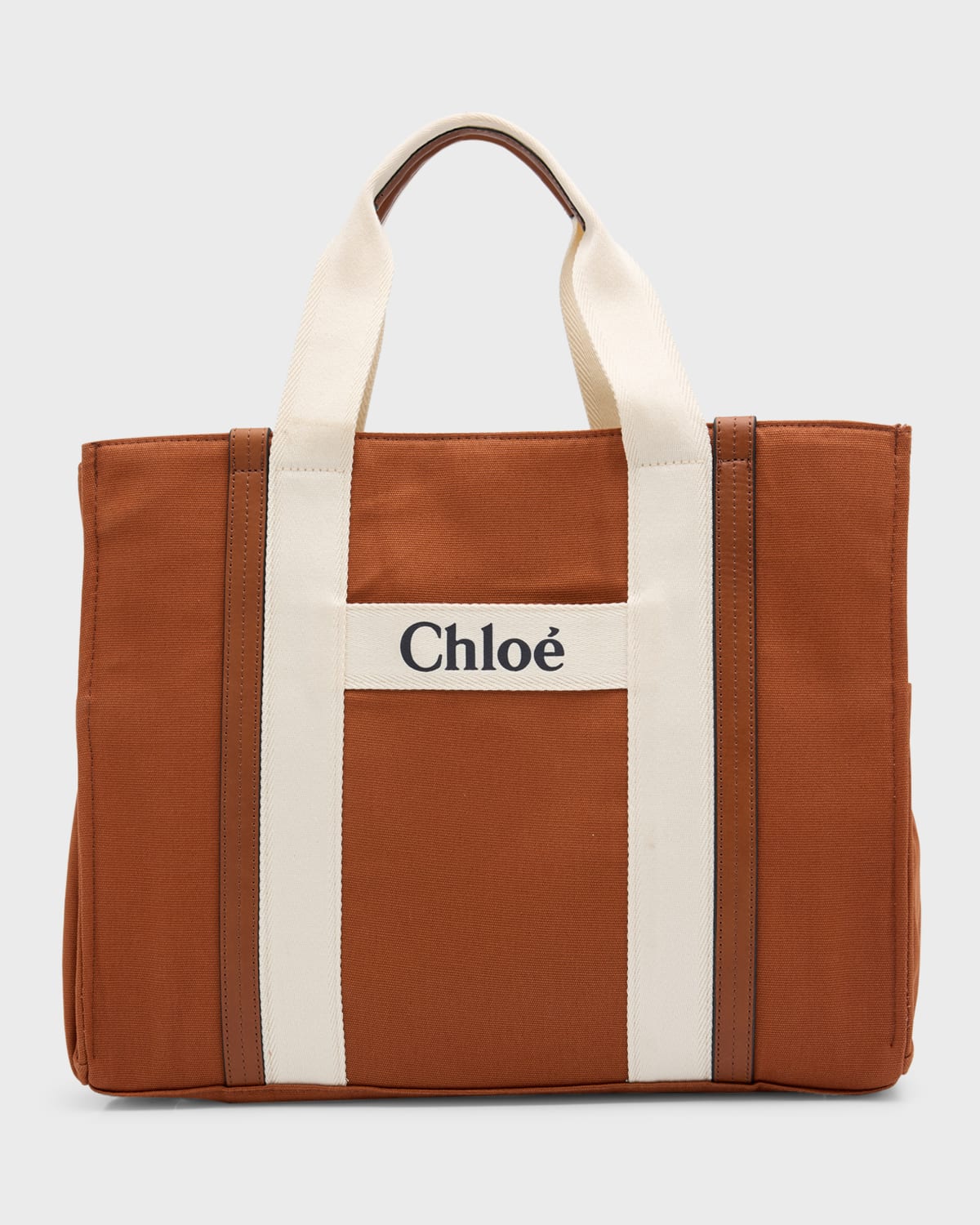Shop Chloé Cotton Canvas Logo Changing Bag In Crimson