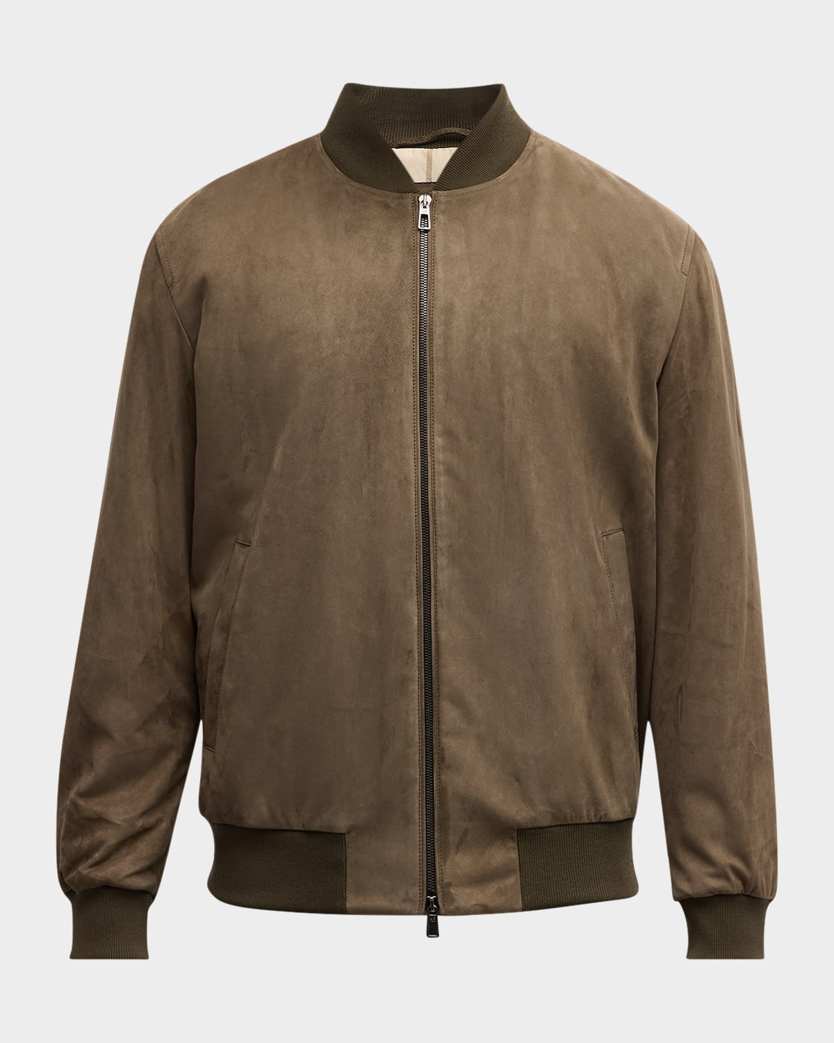 Men's Suede Bomber Jacket