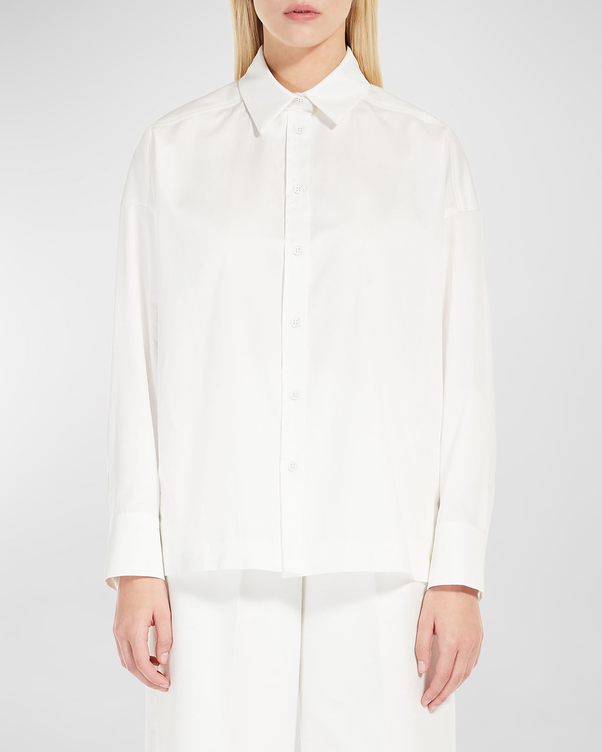 MAX MARA BUTTON-DOWN COTTON POPLIN SHIRT