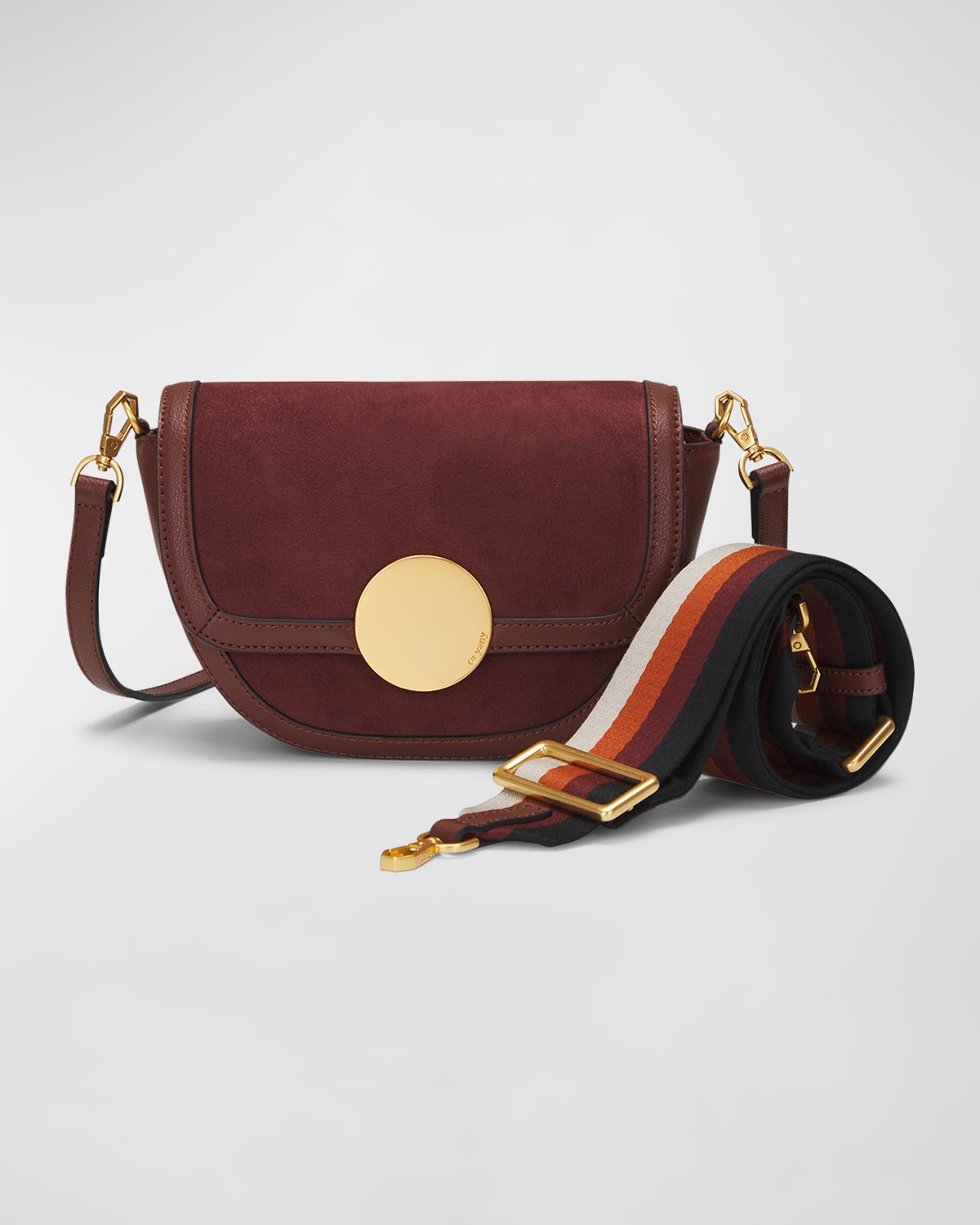 Shop Oryany Lottie Saddle Suede Crossbody Bag In Toffee Tan