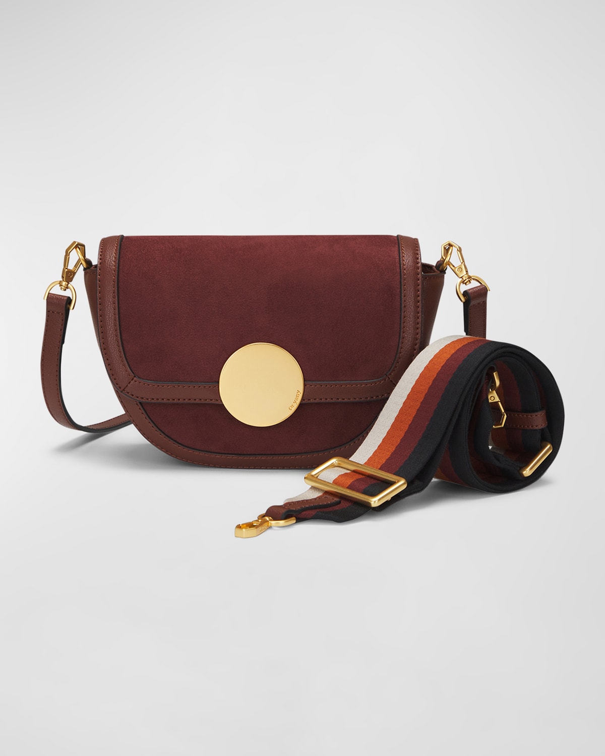 ORYANY LOTTIE SADDLE SUEDE CROSSBODY BAG