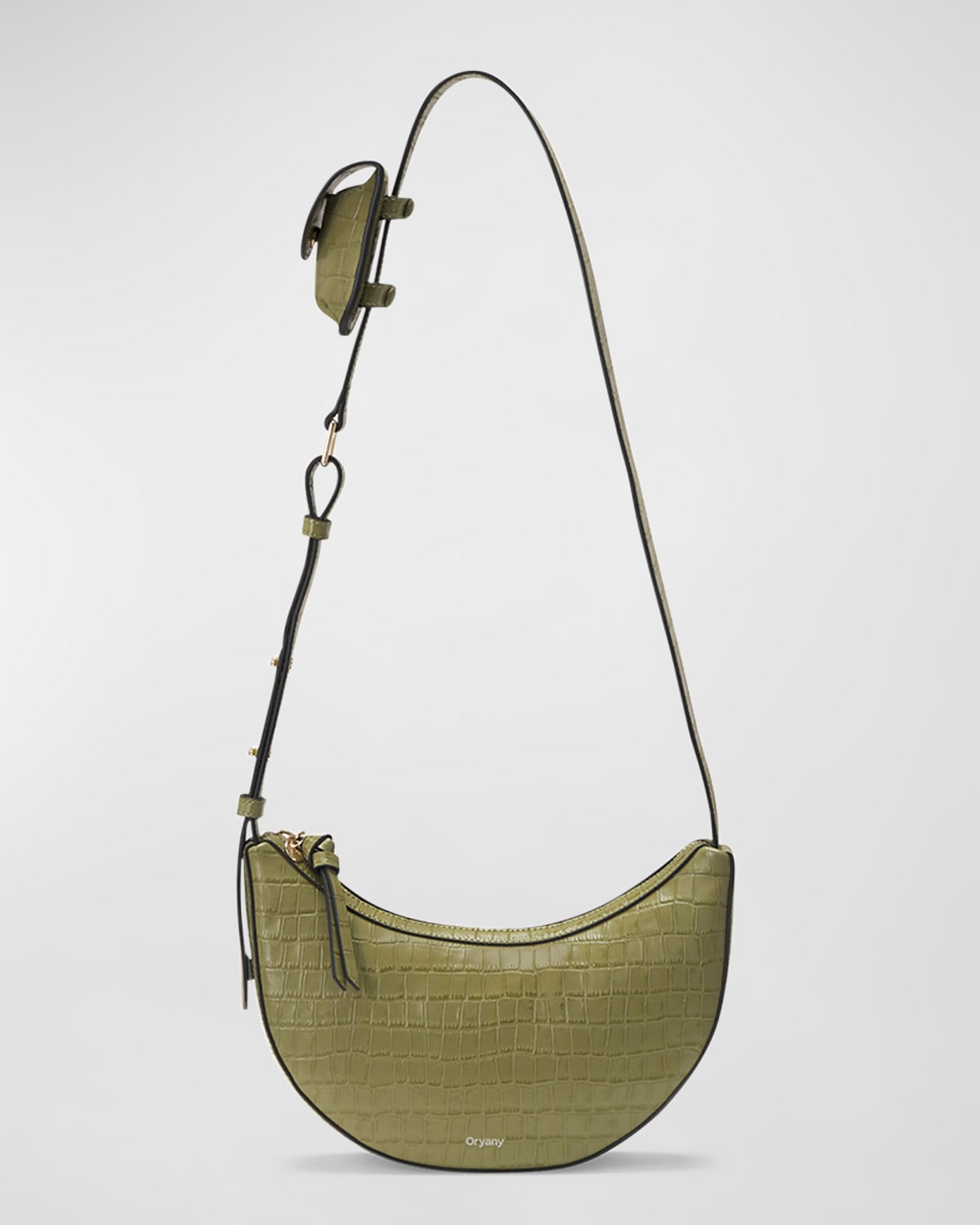 Oryany Rookie Half-moon Leather Crossbody Bag In Leaf Olive
