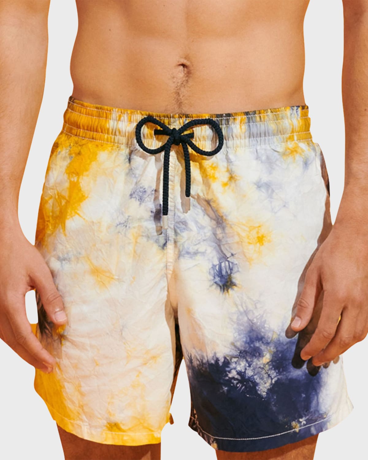 Shop Vilebrequin Men's Tie-dye Swim Trunks In Navy