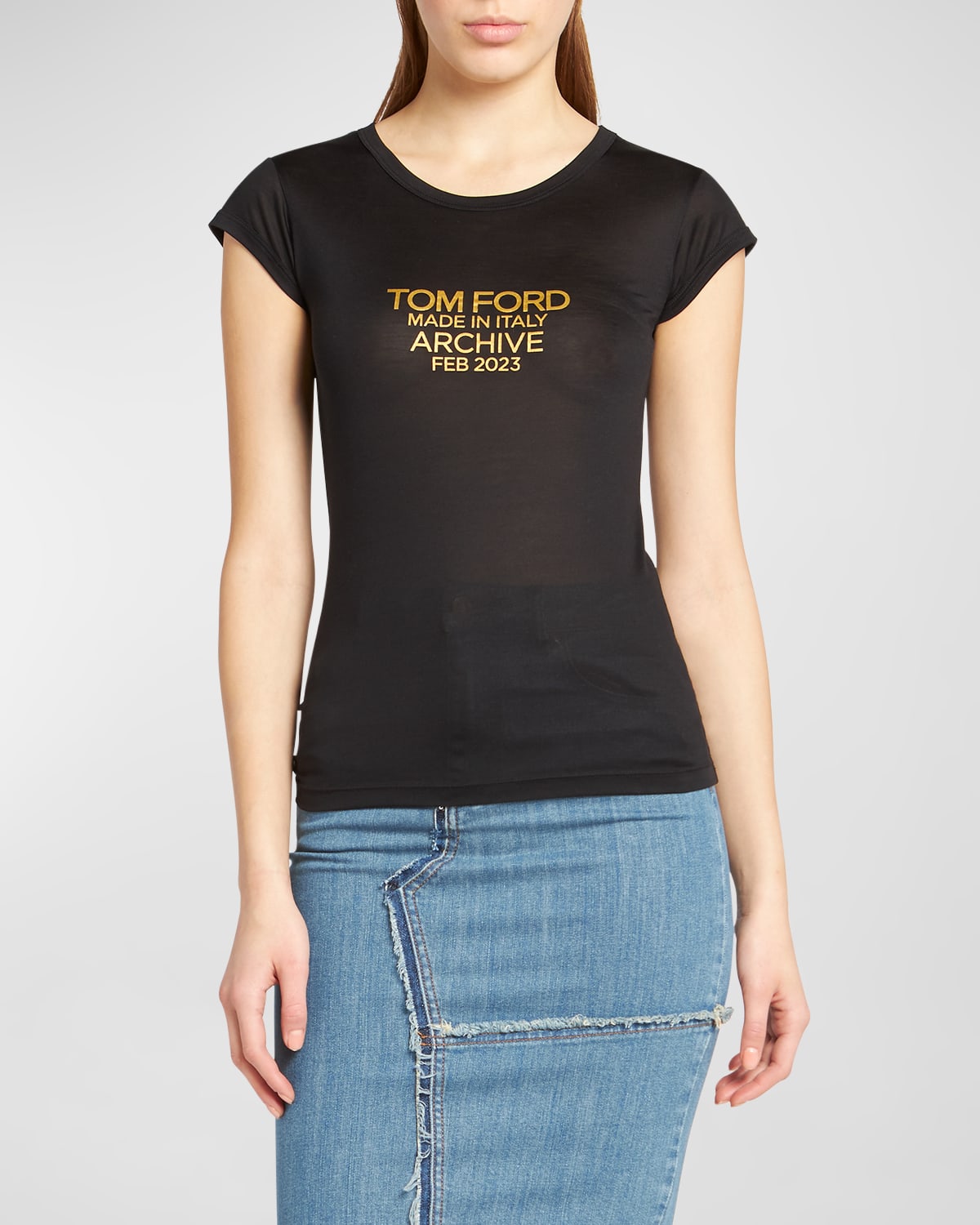 Shop Tom Ford Logo Graphic Short-sleeve T-shirt In Black  Go