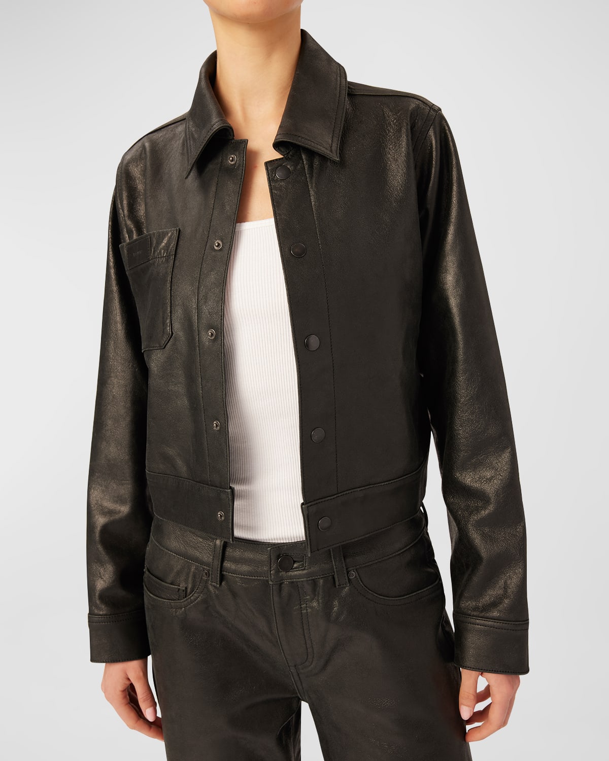 Dl1961 Tilda Metallic Leather Jacket