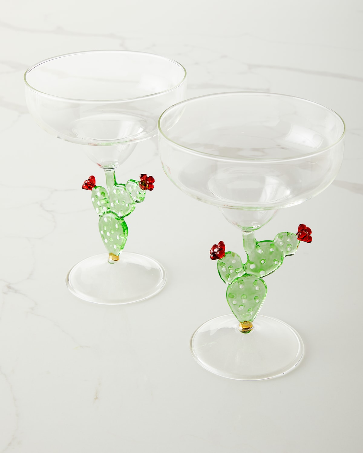Neiman Marcus Cactus Margarita Glasses, Set Of 2 In Multi
