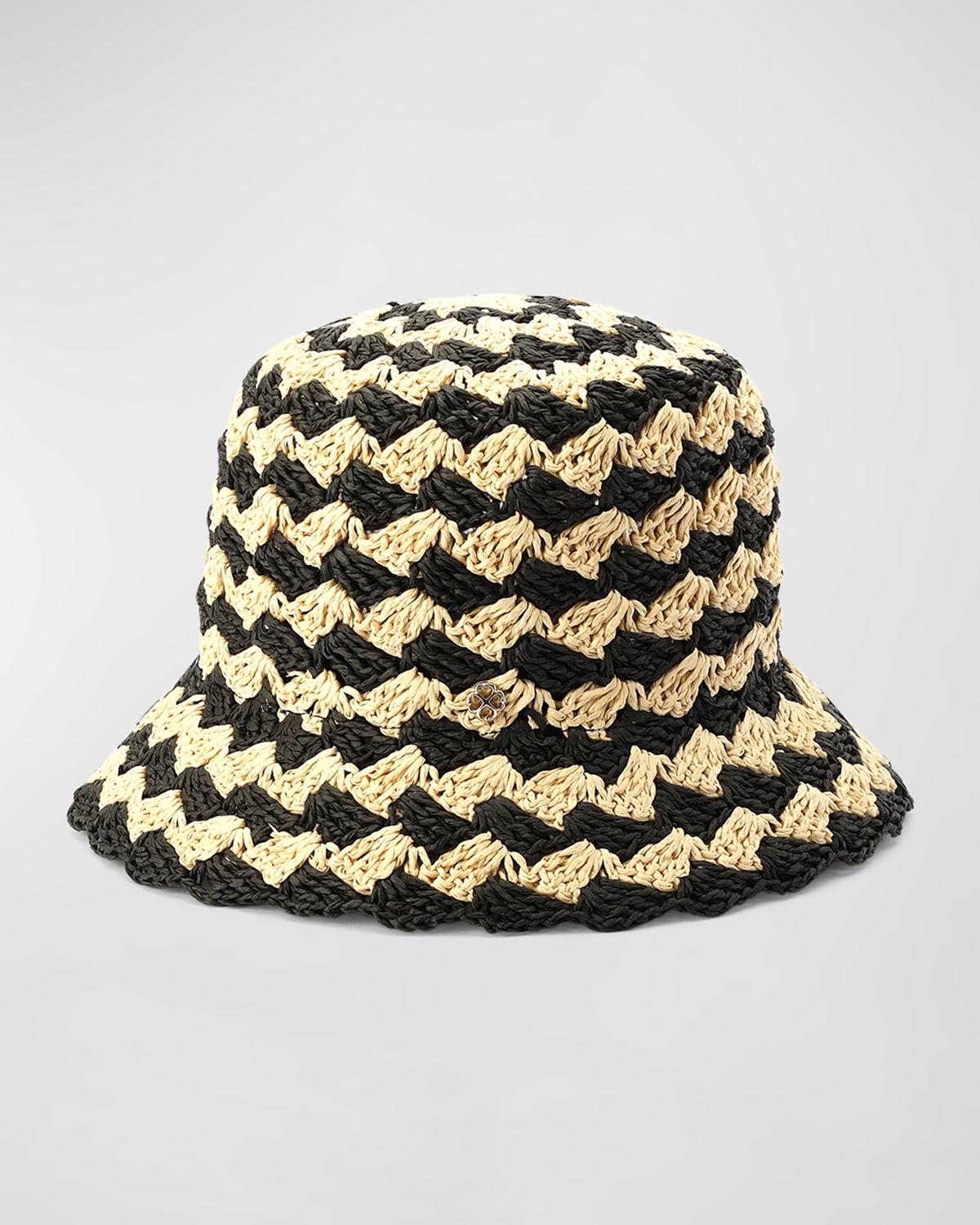 seaside stripe crochet bucket hat