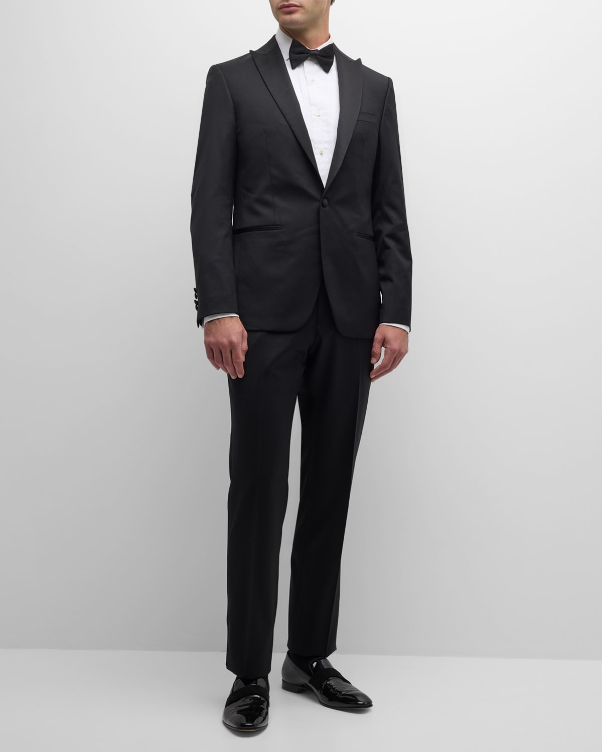 Paul Stuart Men's Wool Peak-lapel Tuxedo In Black