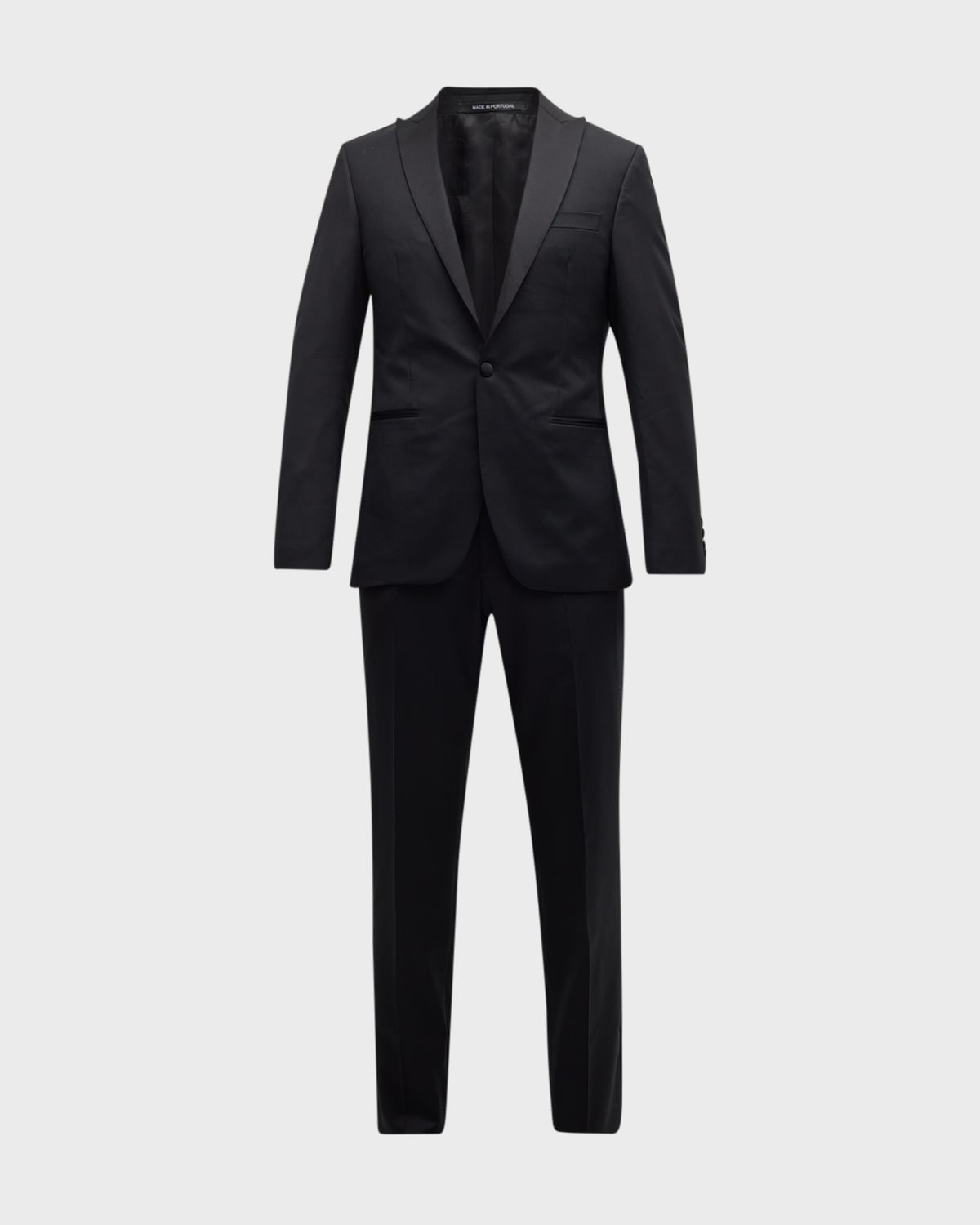 Paul Stuart Men's Wool Peak-lapel Tuxedo In Black