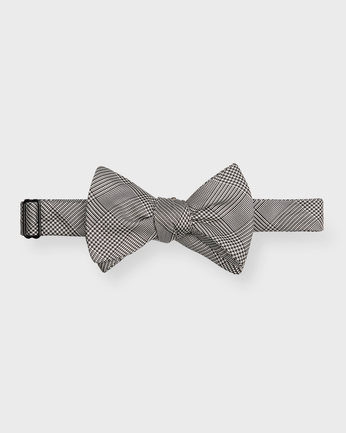 Paul Stuart Men's Check Self-tie Bow Tie In Grey