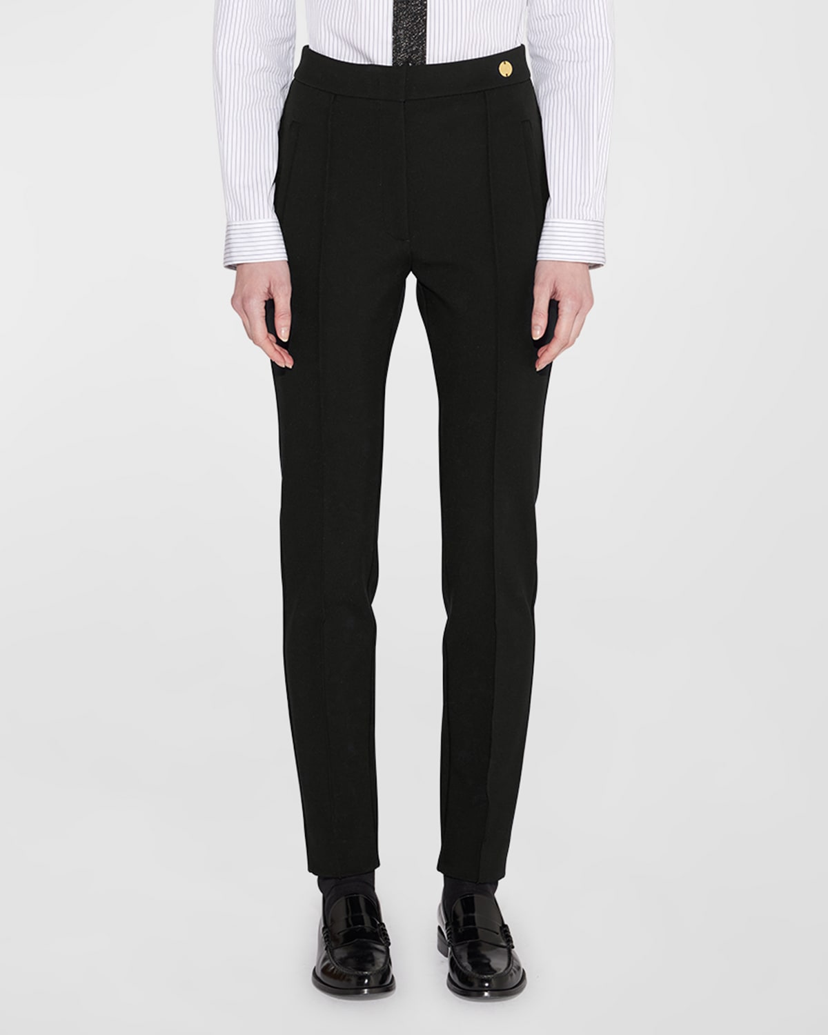 Cortina Cropped Skinny Pintuck Trousers