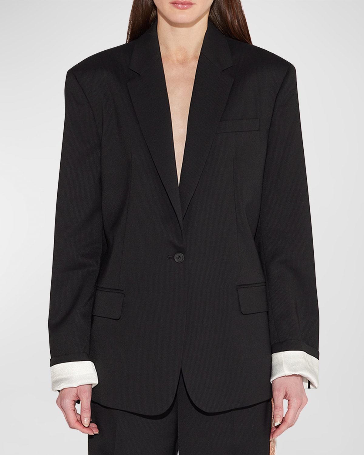 Shop Callas Milano Denis Single-breasted Blazer Jacket In Black