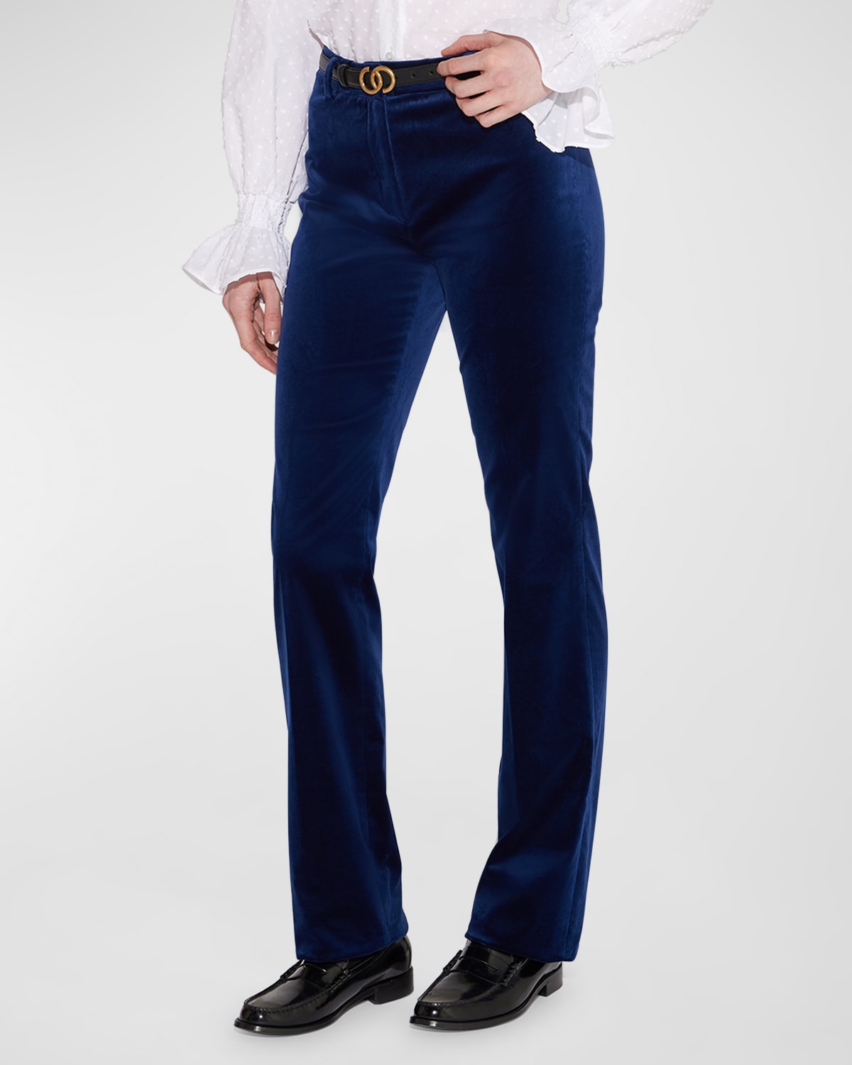 Câllas flare leg Pants Jules, navy blue, straight along the leg – CÂLLAS  Milano