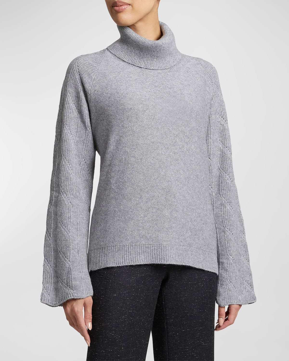 Dana Raglan-Sleeve Turtleneck Sweater