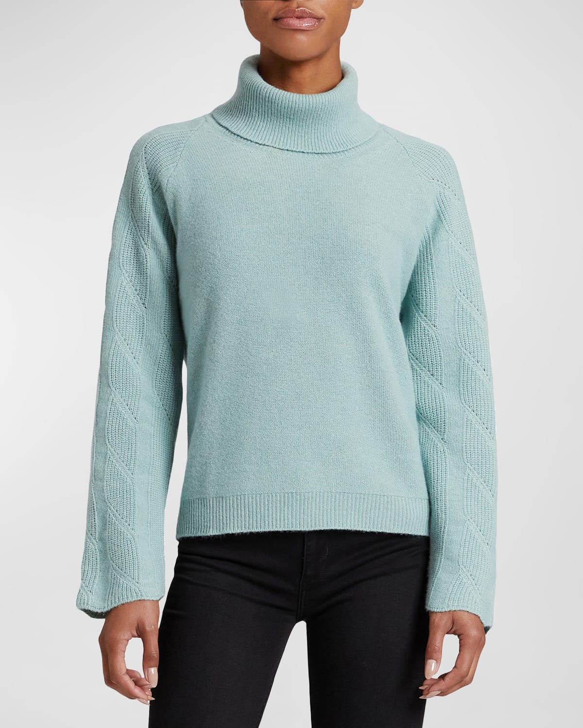 Dana Raglan-Sleeve Turtleneck Sweater