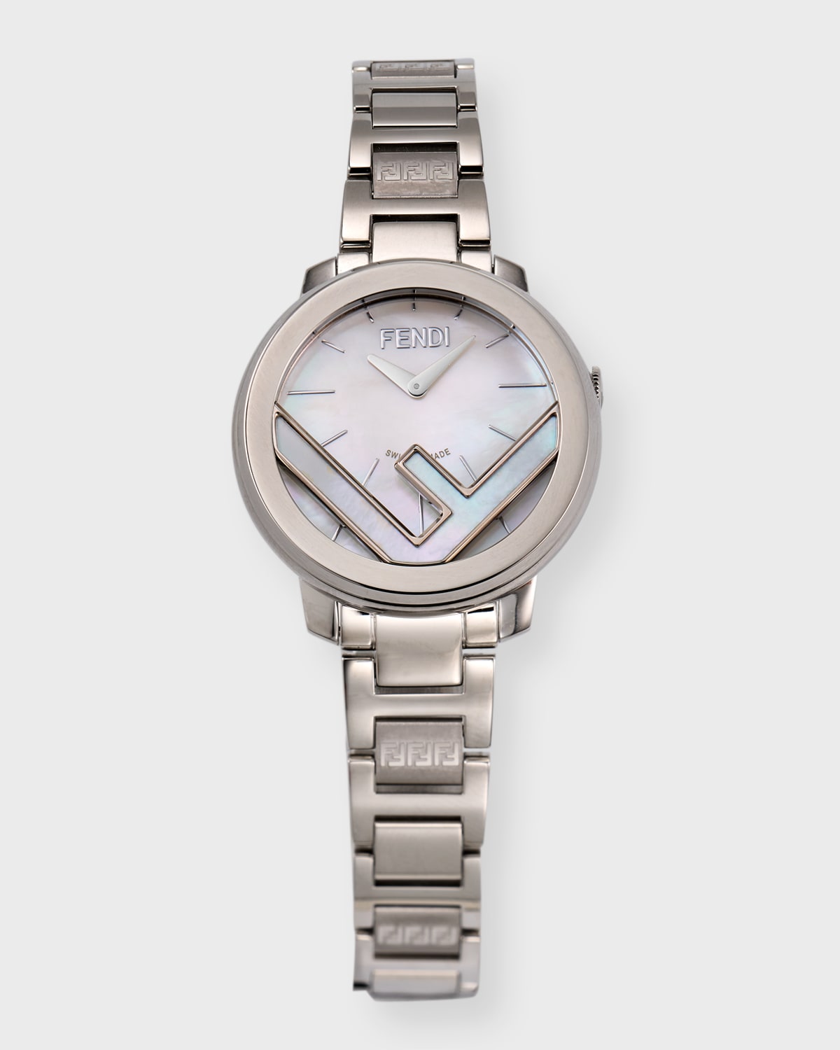 F Is Fendi 28mm Mother of Pearl Watch with Bracelet Strap