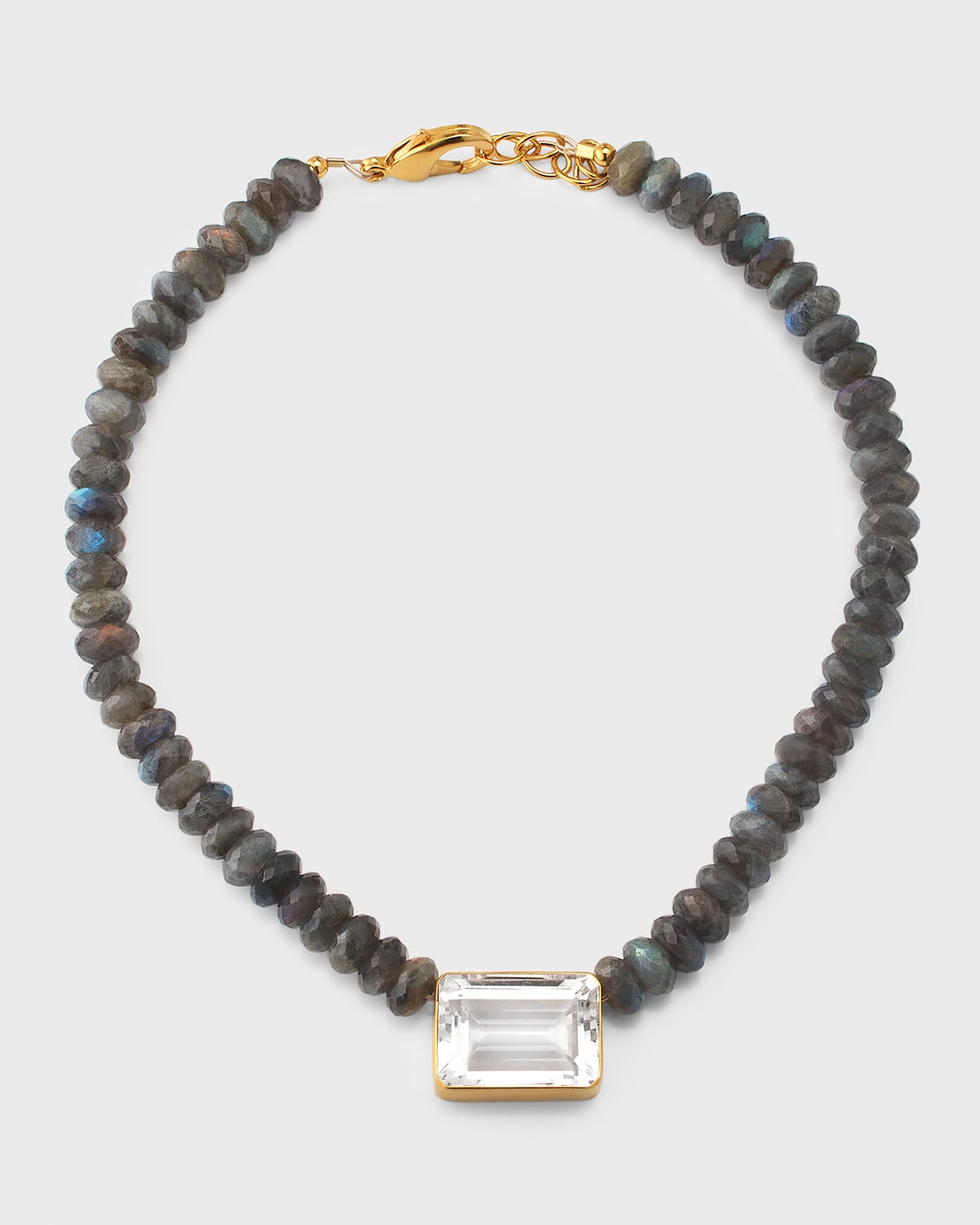 Labradorite and Quartz Choker Necklace