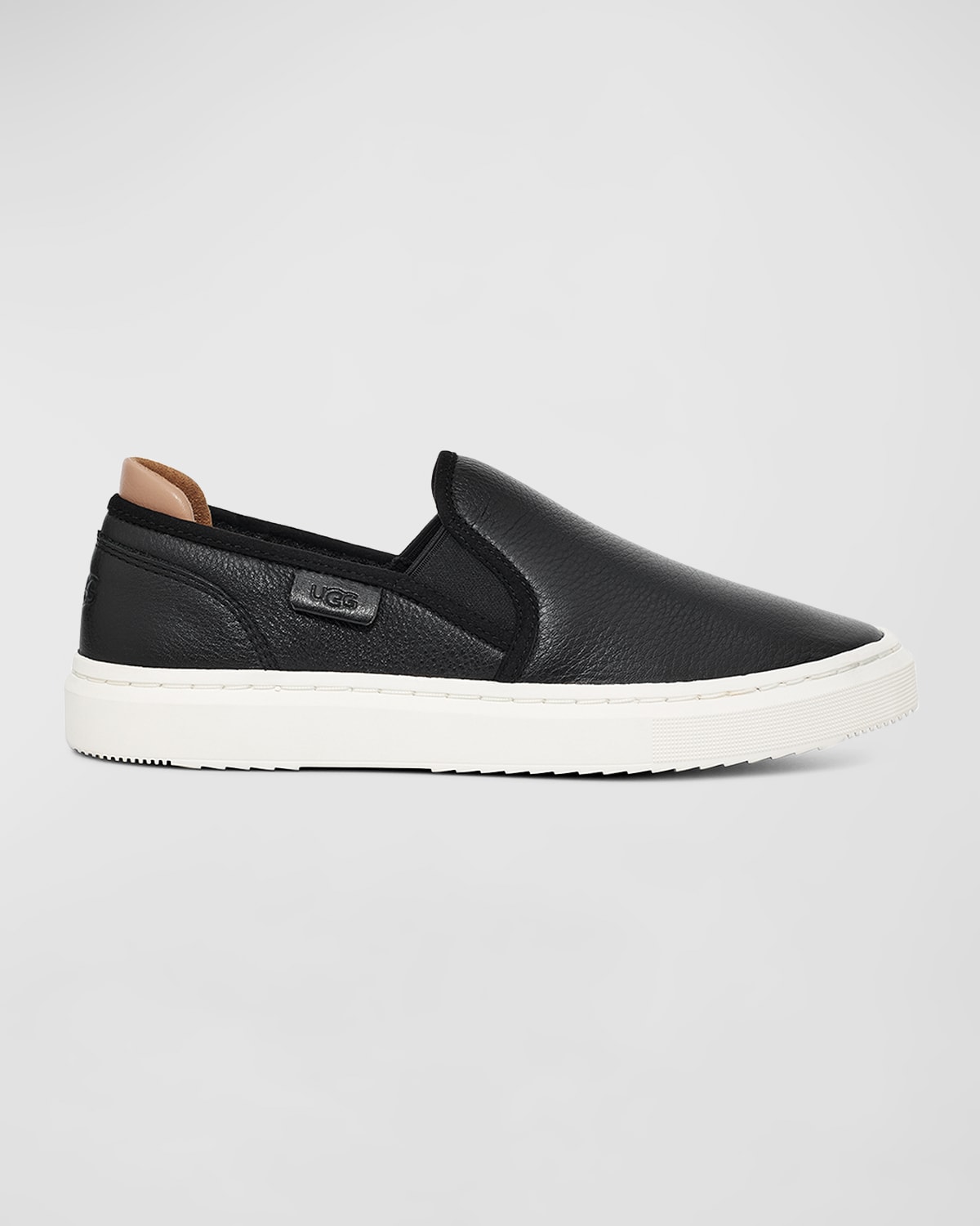 Shop Ugg Alameda Leather Slip-on Sneakers In Black