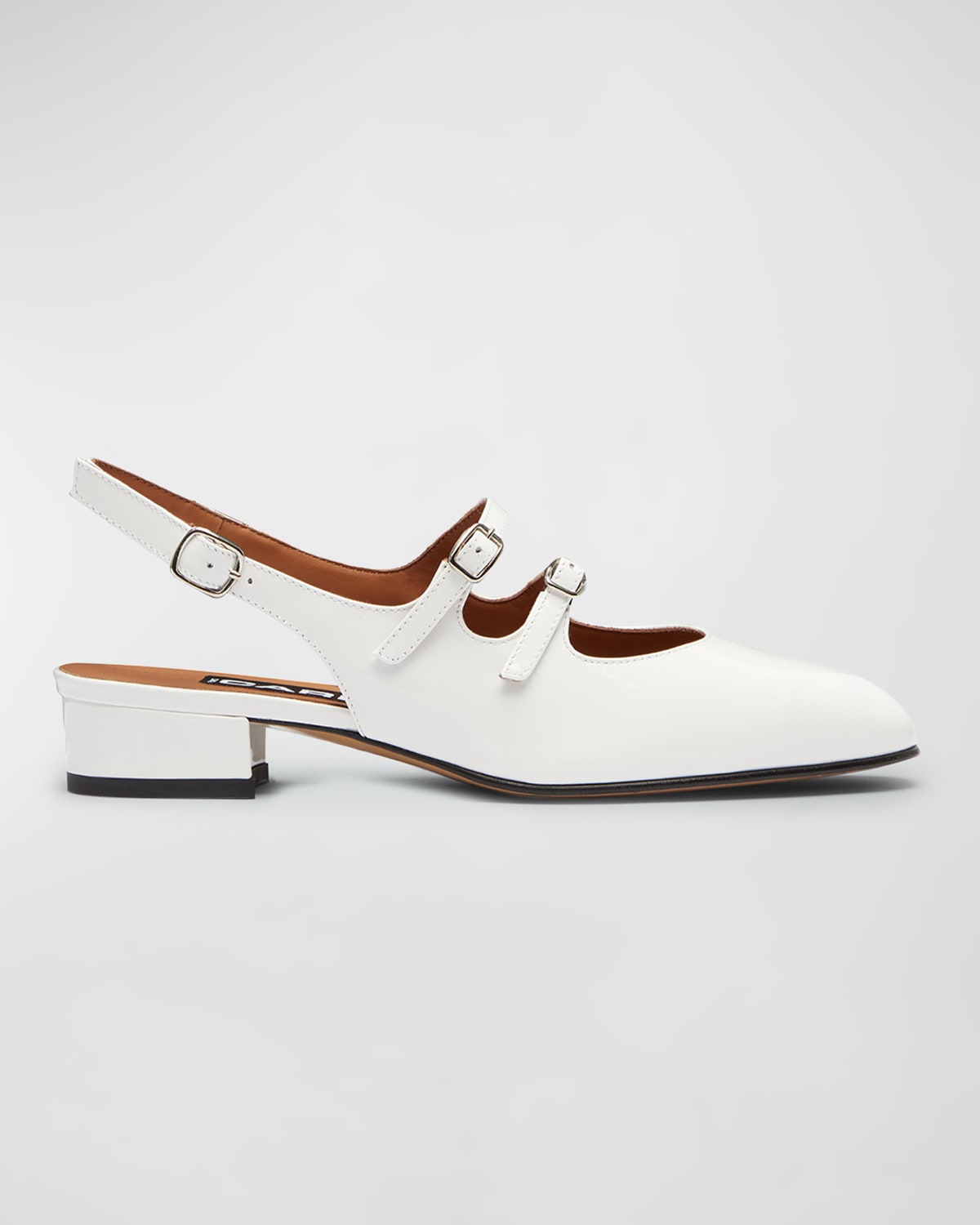 Carel Flate Double Strap Slingback In White