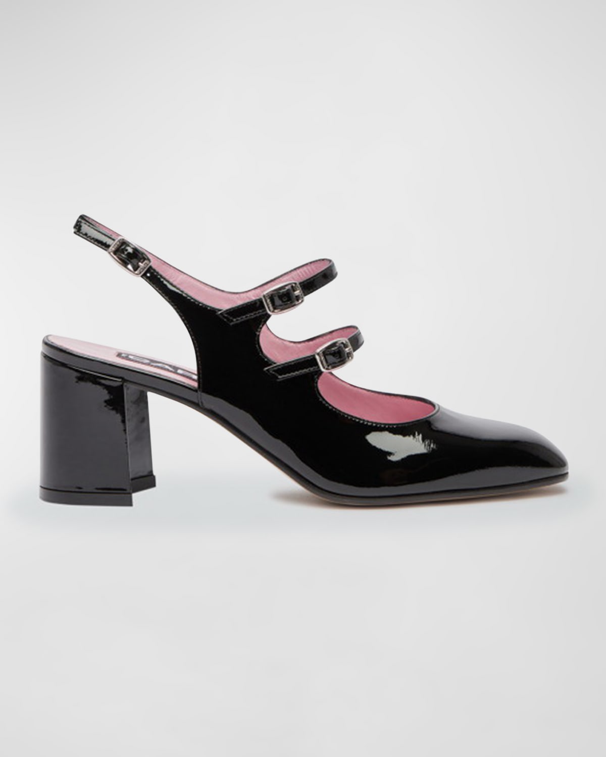 Carel Banana Leather Mary Jane Slingback Pumps In Black