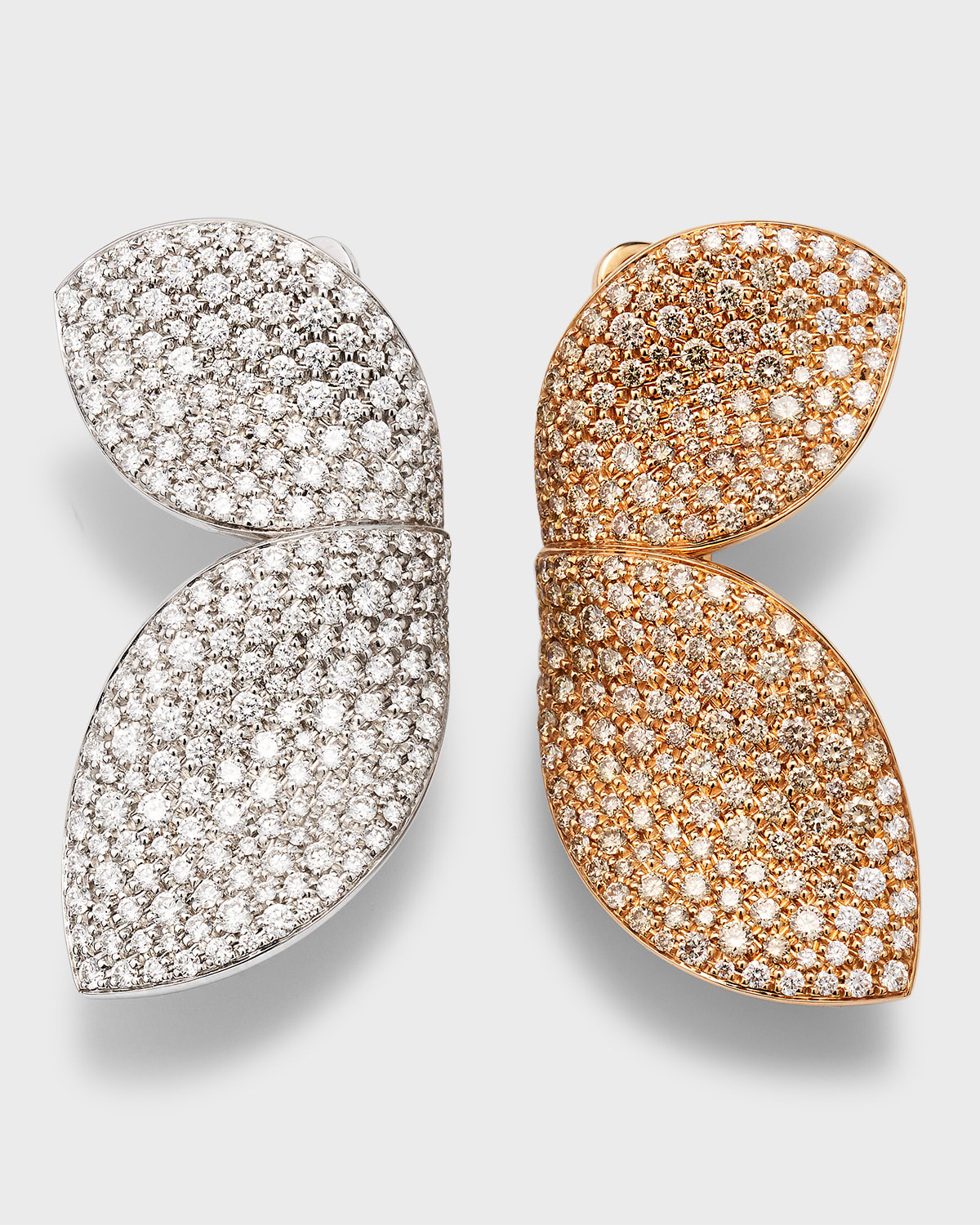 Pasquale Bruni Giardini Segreti 18k White Gold And Red Gold Diamond Earrings