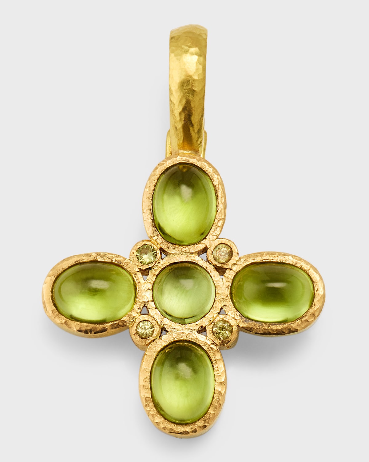 Elizabeth Locke 19k Peridot Clover Pendant In Green