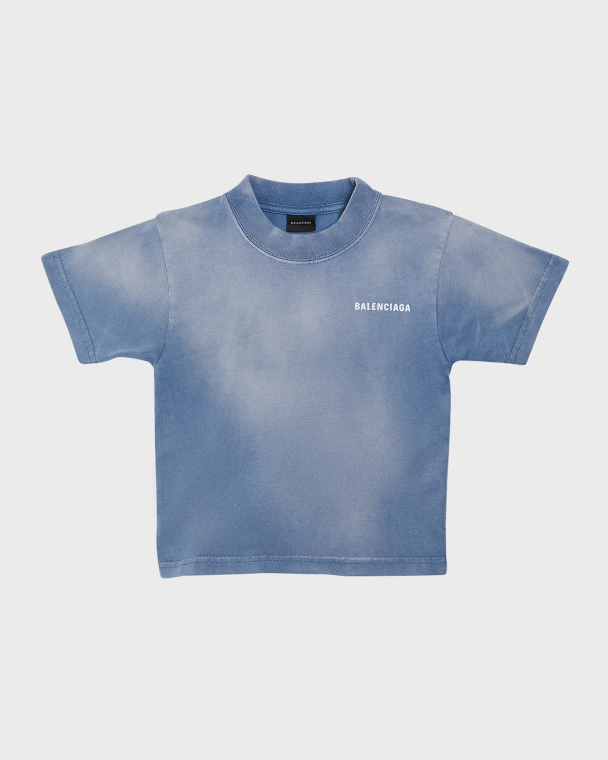 Shop Balenciaga Kids - Diy College T-shirt In 4313 Faded Blue/white