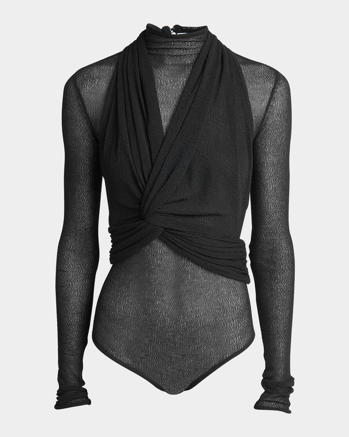 Ferragamo High-neck Jumper Bodysuit In Nero