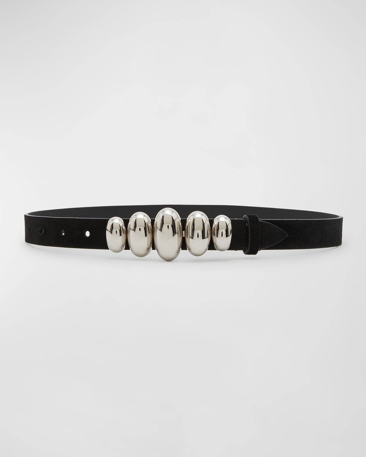 Isabel Marant Fuzz Leather Belt In Bkpa Black Pallad